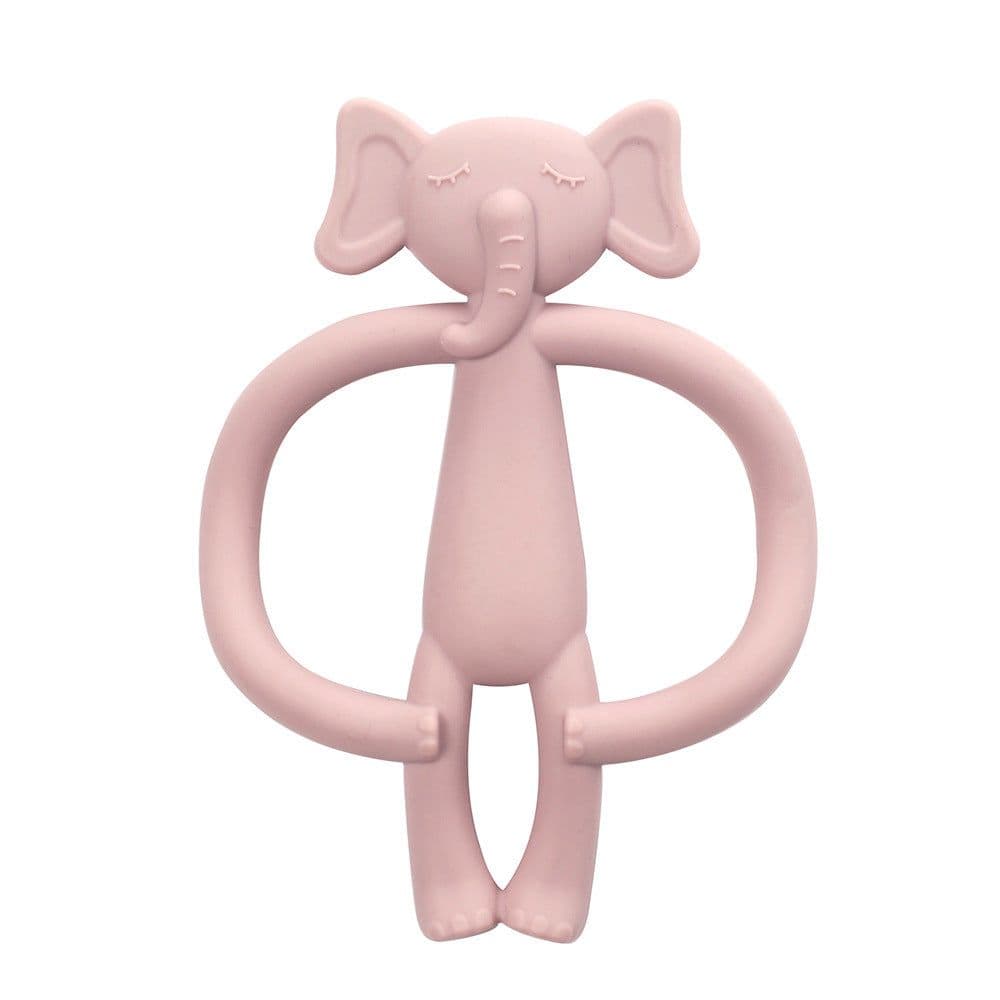 image-Baby Elephant Silicone Teething Toy - Gray 6M+