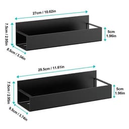image-Magnetic Refrigerator Storage Rack - Black 4-Tier