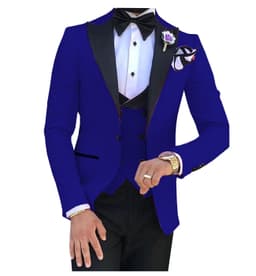 image-Cross-border Explosive Men's Suit Three-piece Suit Gun Barge Collar Wedding Suit Men's Suit One Drop Shipping Factory