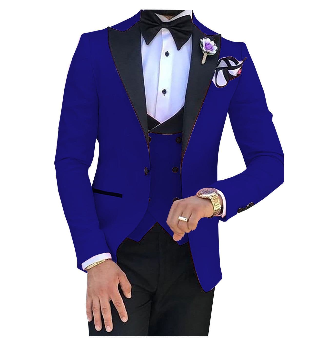image-Cross-border Explosive Men's Suit Three-piece Suit Gun Barge Collar Wedding Suit Men's Suit One Drop Shipping Factory