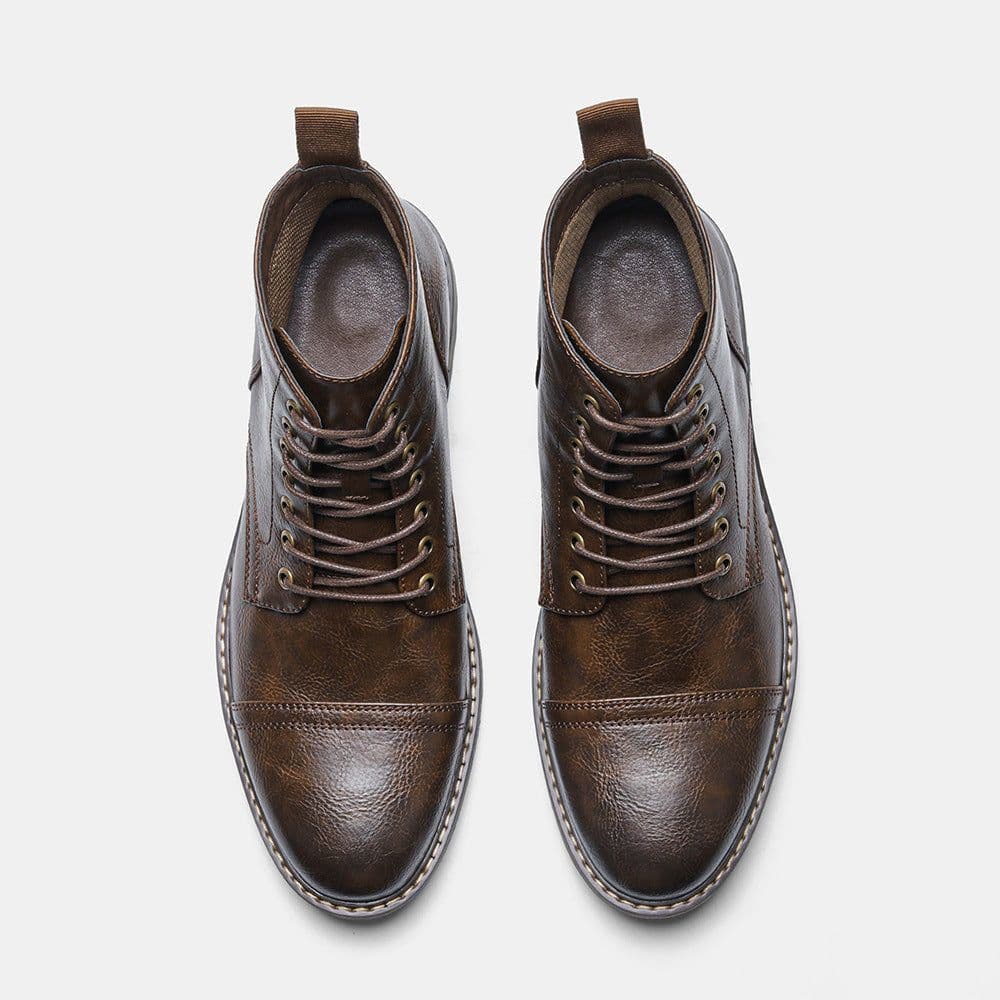 image-Martin Boots Men PU Leather Winter Black