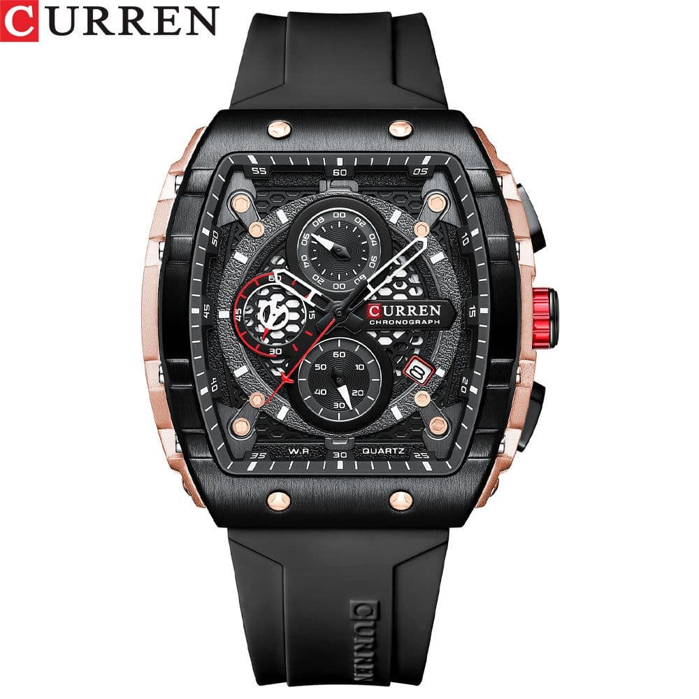 image-Curren 8442 Men's Quartz Sport Watch - Fashionable Six-Pin Design