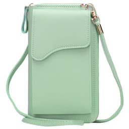 image-Light Purple PU Leather Phone Bag - Korean Style