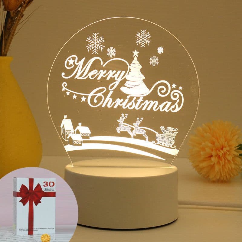 image-Christmas 3D Night Light Table Lamp, Kids' Gift, Modern, USB, 135x210mm
