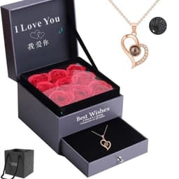 image-BF Heart Pendant Necklace - Rose Gold I Love You