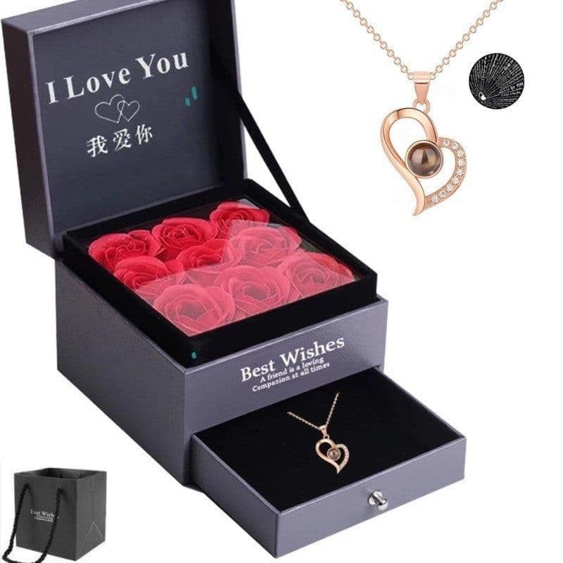 image-BF Heart Pendant Necklace - Rose Gold I Love You