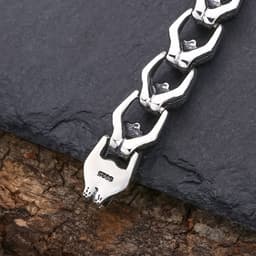 image-925 Sterling Silver Cross Flower Bracelet - Unisex Retro Style