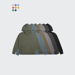 image-Khaki Velvet Hooded Sweater For Men Loose Fit Stand Collar Patch Pocket XL