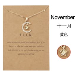 image-Birthstone Necklace - December Turquoise Star Moon