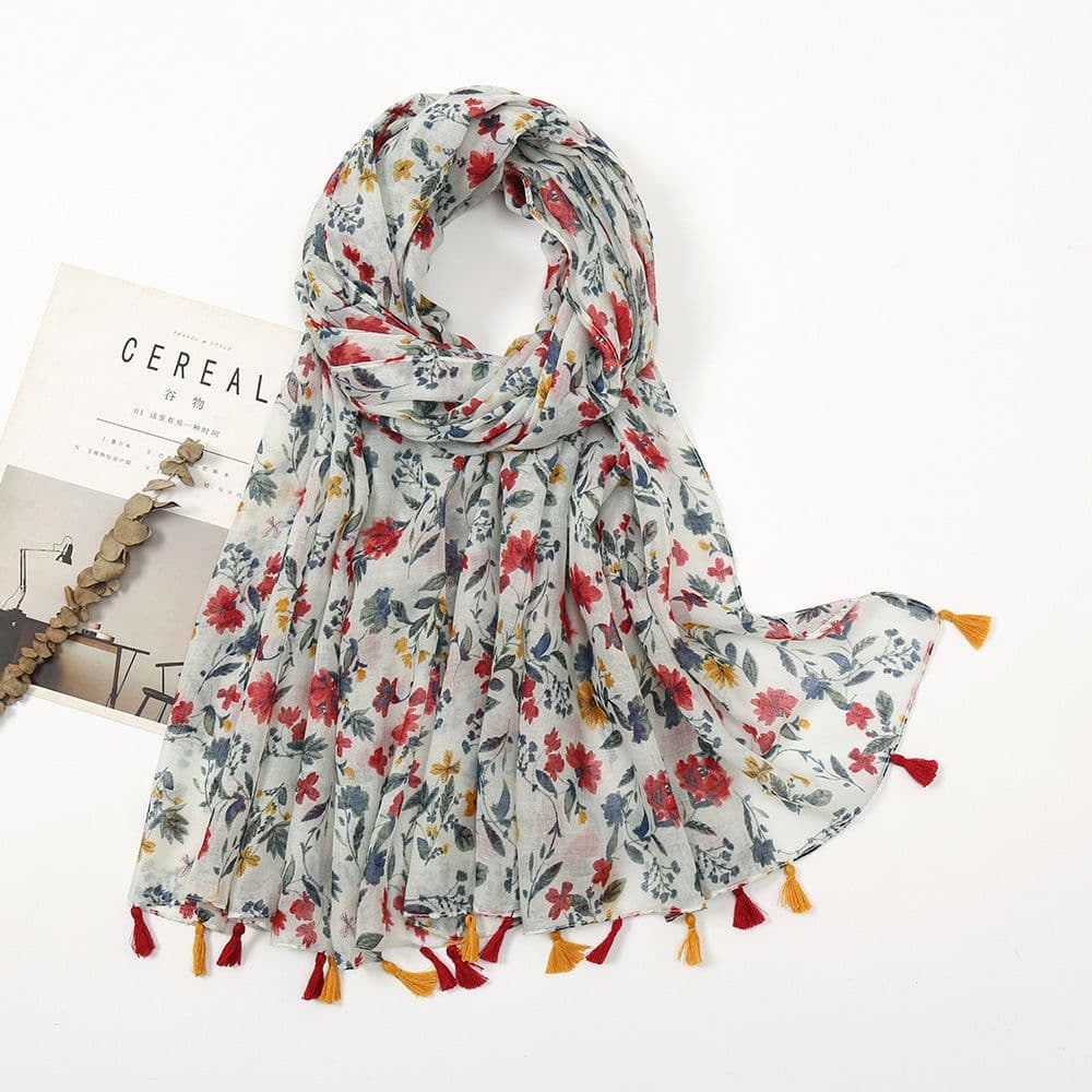 image-Japanese/Korean Butterfly Print Sun Protection Scarf, Beach Towel, 180x90cm