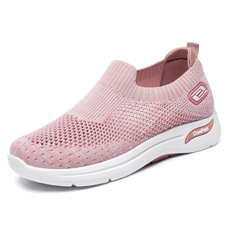 image-Jin Shiyuan Women's Casual Mesh Shoes - Pink Lace Up