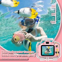 image-Kids' Waterproof Stand Mini Digital Camera, 30W HD Toy, TF16GB