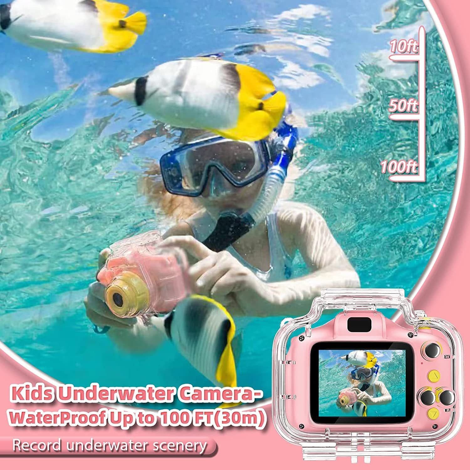 image-Kids' Waterproof Stand Mini Digital Camera, 30W HD Toy, TF16GB