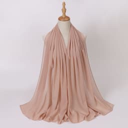 image-Weicai Chiffon Hijab Scarf - Gray Coffee 175x70cm