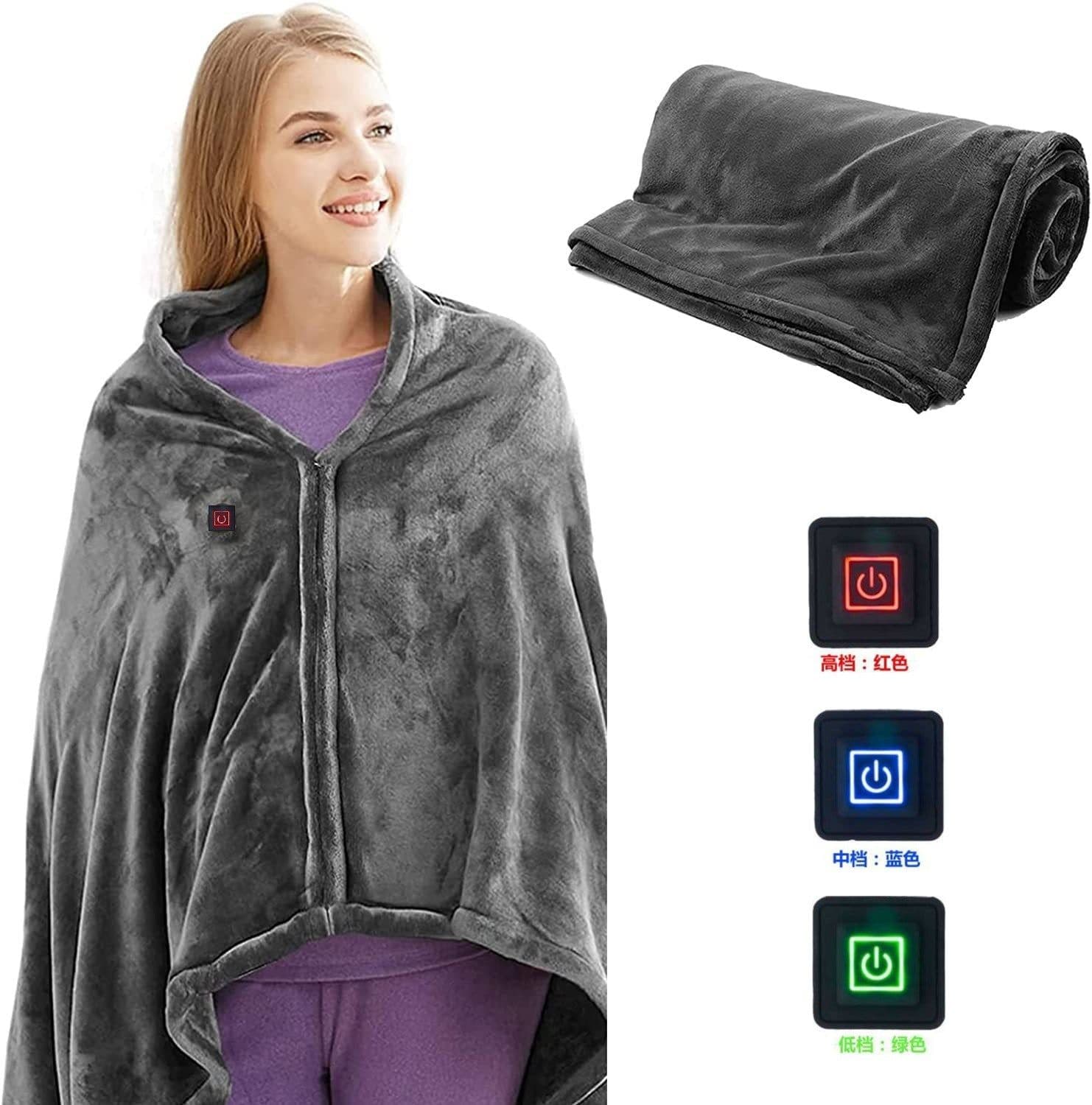 image-Smart Electric Flannel Heating Blanket USB Charging - Cold Protection