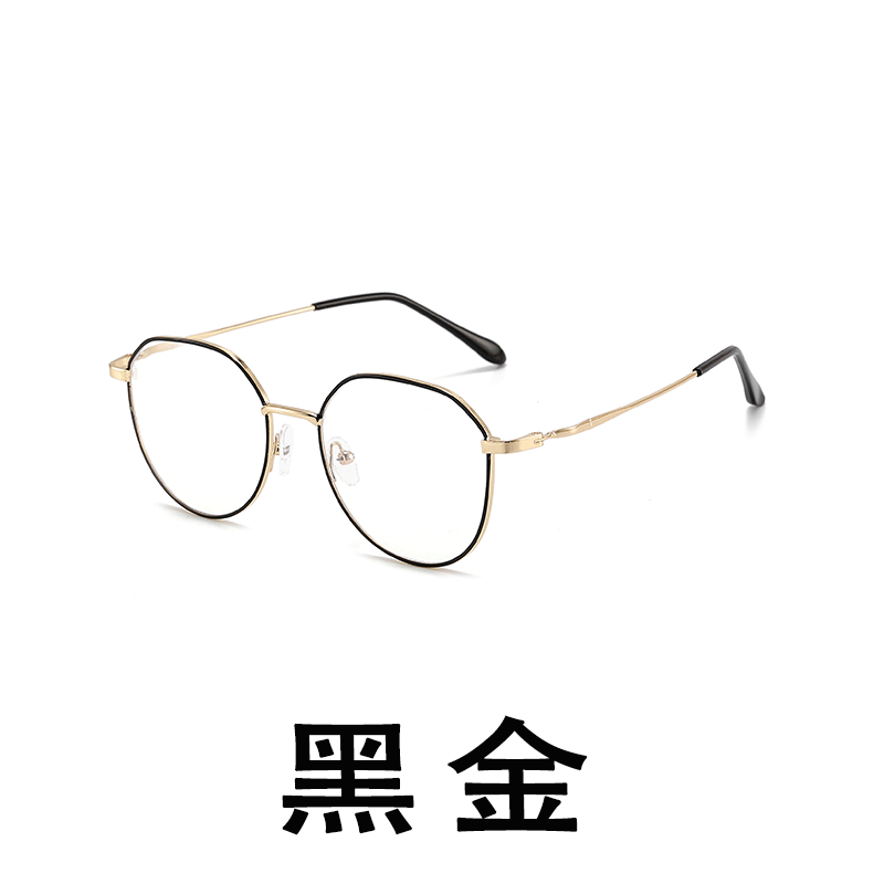 image-Xiaohongshu Douyin anti-blue light radiation mobile phone glasses polygonal myopia men and women Korean version of the tide flat light glasses frame