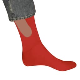image-Socks - Black Red Stripes Cotton Mid-Tube