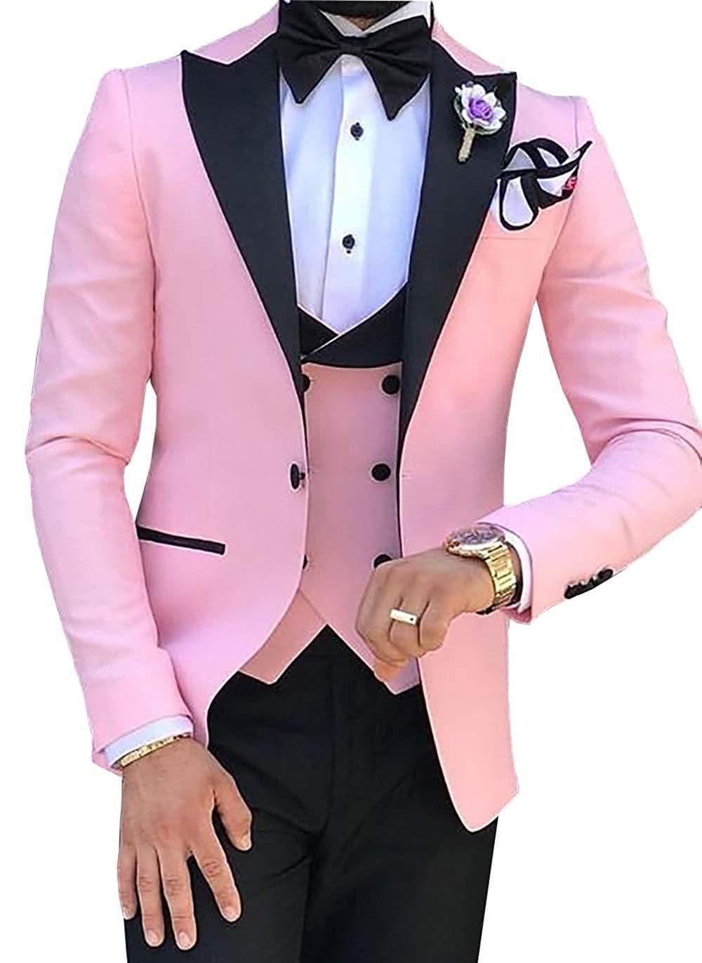 image-Cross-border Explosive Men's Suit Three-piece Suit Gun Barge Collar Wedding Suit Men's Suit One Drop Shipping Factory