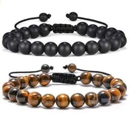 image-Cross-border Hot Selling Men's Bracelet Natural Tiger's Eye Braided Bracelet Essential Oil Aromatherapy Beads Amazon Hot Sale