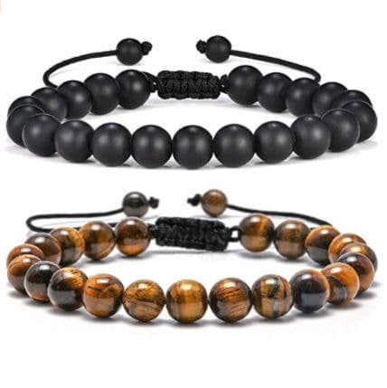 image-Cross-border Hot Selling Men's Bracelet Natural Tiger's Eye Braided Bracelet Essential Oil Aromatherapy Beads Amazon Hot Sale