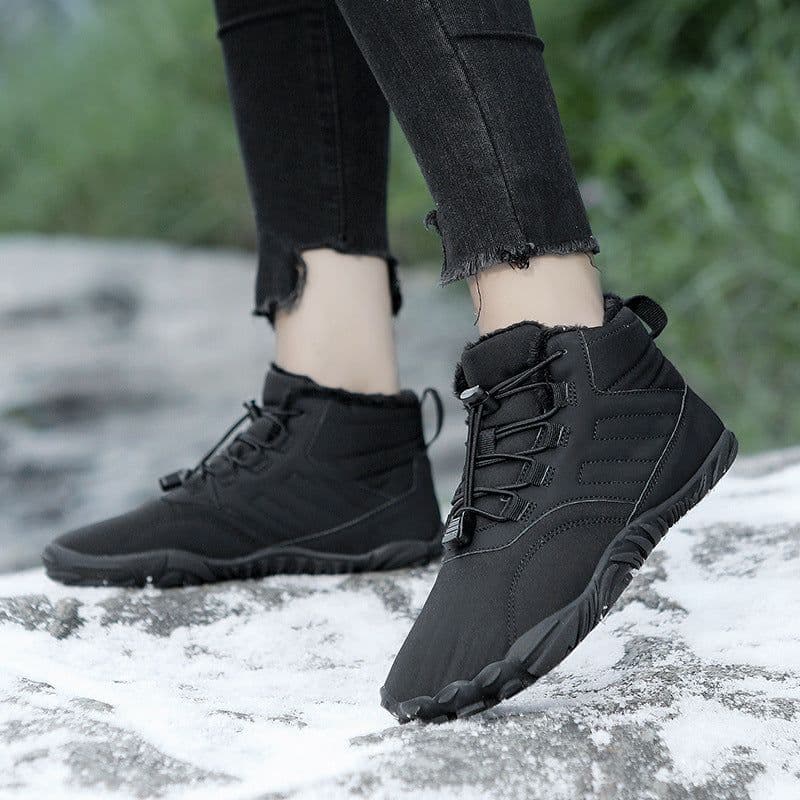 image-Five-finger outdoor sports cotton shoes for men and women plus velvet warm boots wear-resistant anti-ski boots winter thickened couple shoes