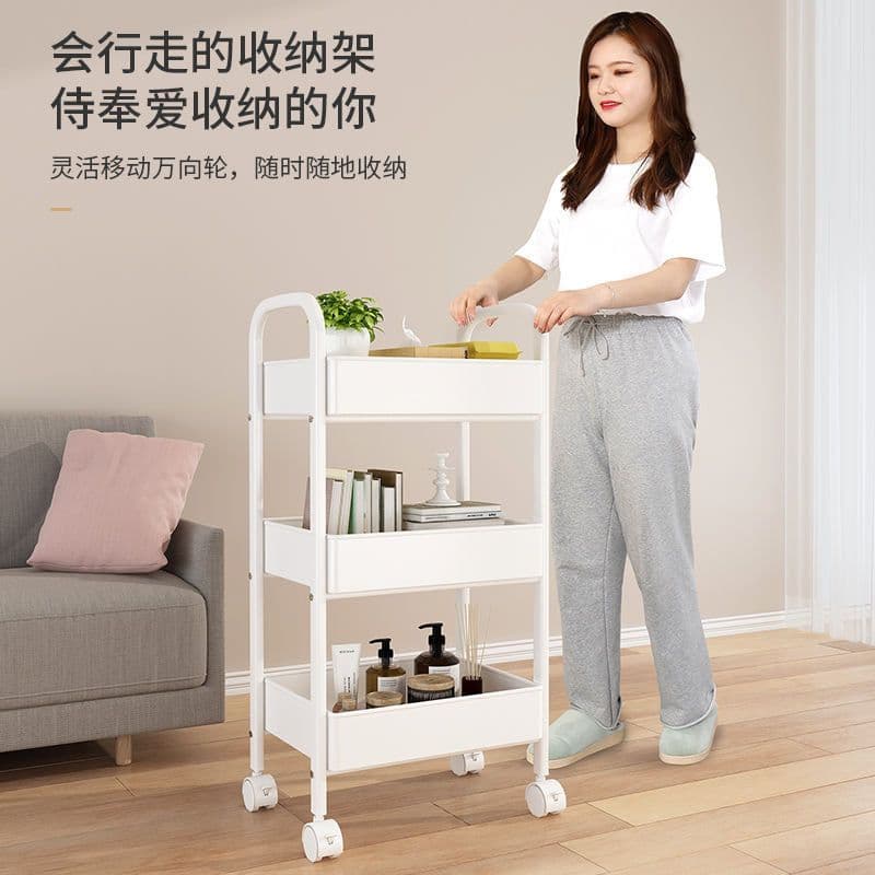 image-Small Trolley Rack Multi-Layer Storage - Black