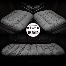 image-Plush winter car seat cushion three pieces down cotton full car cover cushion cover thick universal car cushion wool cushion winter