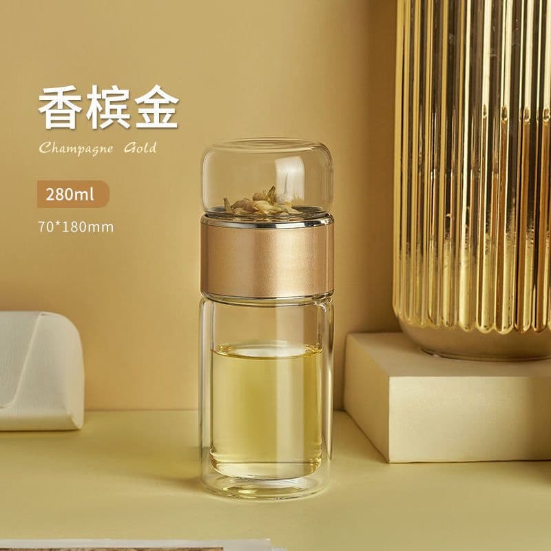 image-Ready-Made Double-Layer Tea Cup - Glass Insulated