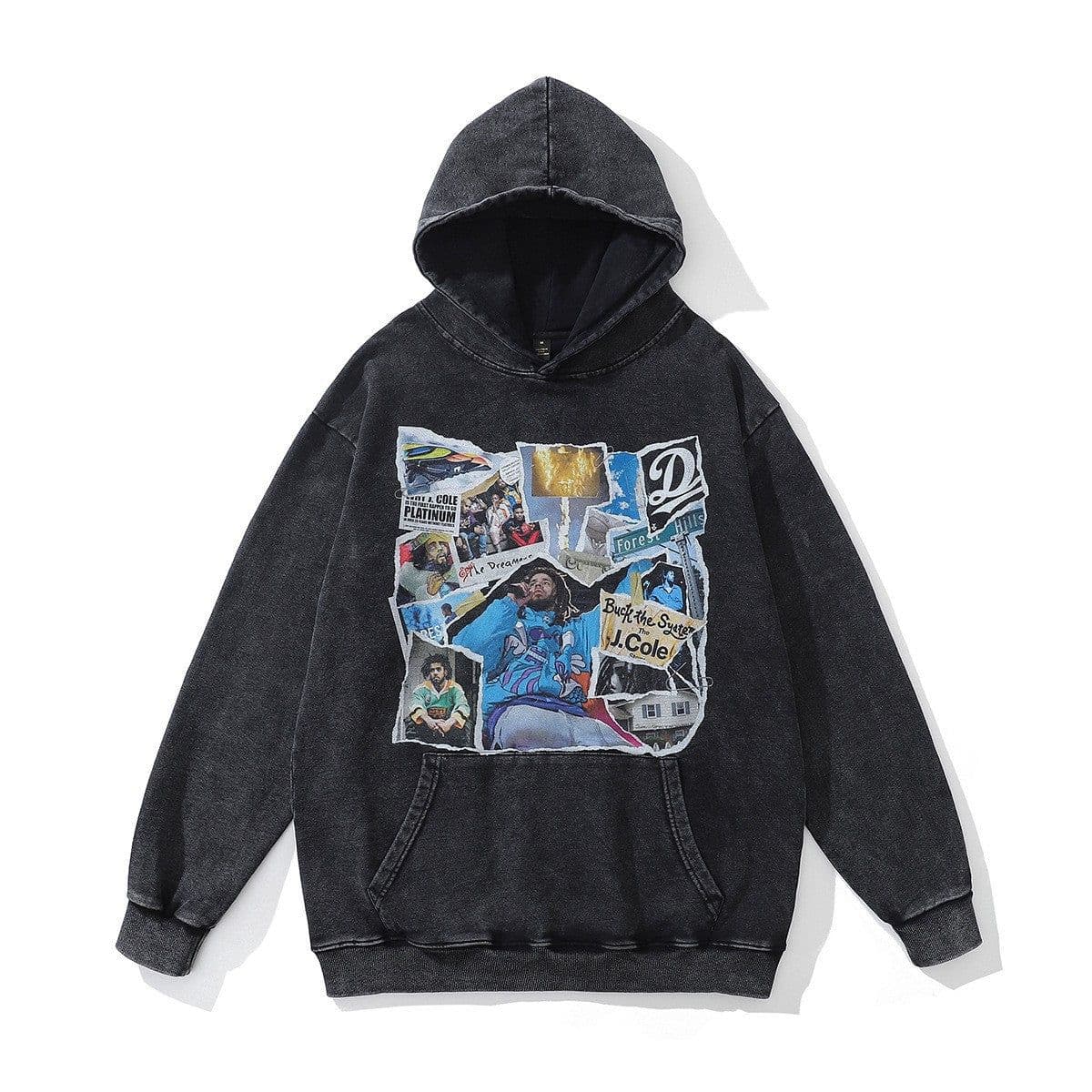 image-Cotton Fleece Hoodie - Kangaroo Pocket Loose Fit XXL