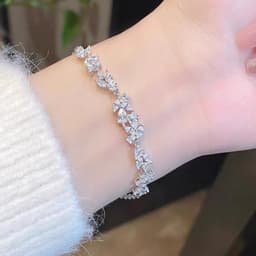 image-Heartfelt Wisteria Flower Diamond Bracelet - Luxury 2023 Gift for Women