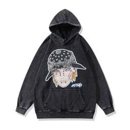 image-Cotton Fleece Hoodie - Kangaroo Pocket Loose Fit XXL