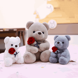 image-Manufacturers wholesale new rose teddy bear plush toys for girls Valentine's Day gift bear pillow doll