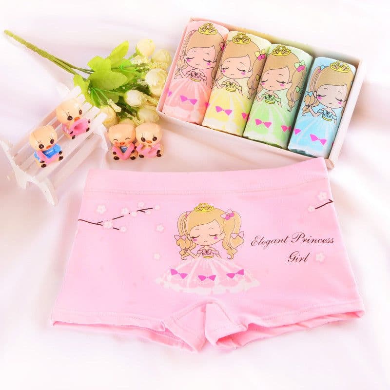 image-Girls Cotton Boxer Shorts For 3 To 8 Years Old Comfort Fit