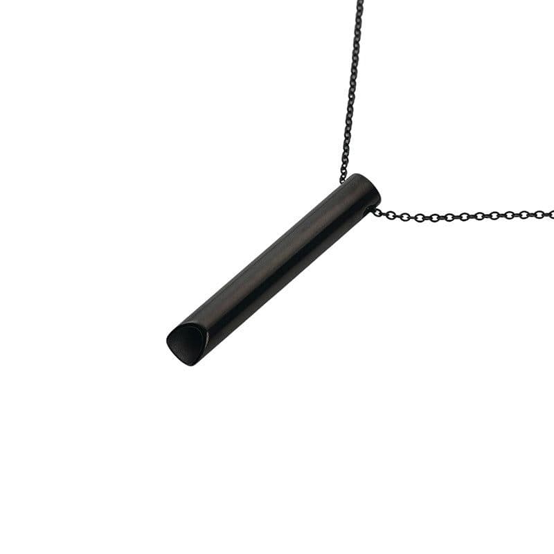 image-Stainless Steel Whistle Necklace - Meditation Breathing Pendant