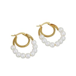 image-Baroque Pearl Earrings - Gold Plated Stainless Steel