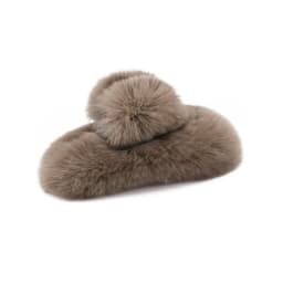 image-Rex Rabbit Fur Hair Clip - Moss Green XL 15cm Plush