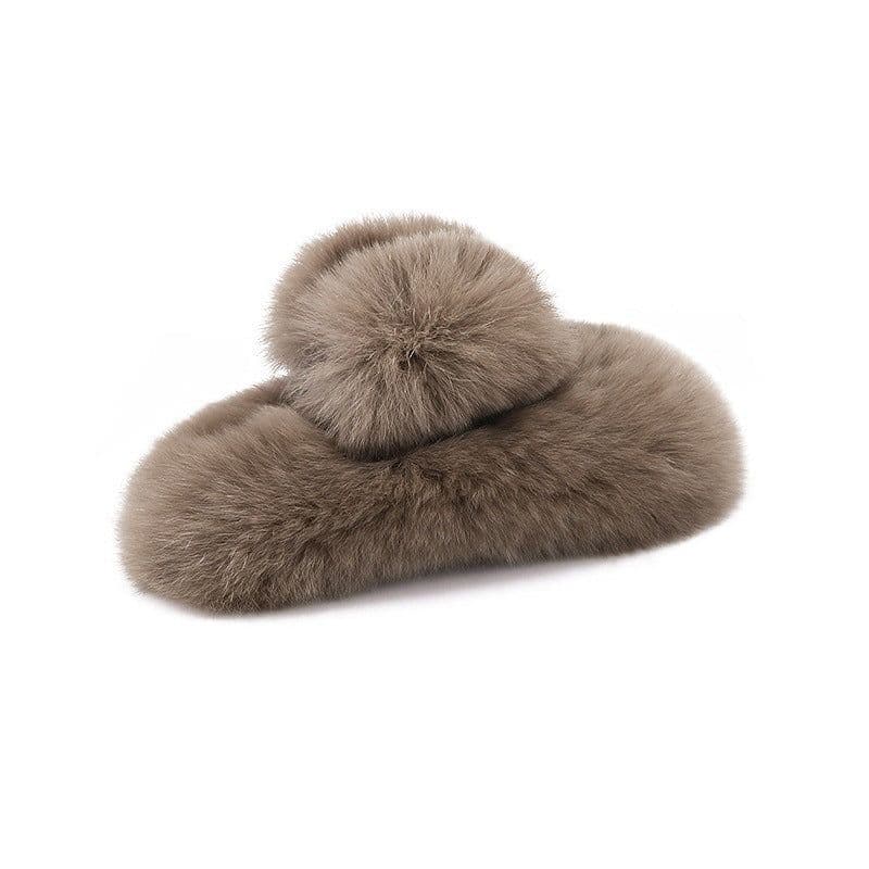 image-Rex Rabbit Fur Hair Clip - Moss Green XL 15cm Plush