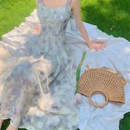 image-Suspender A-Line Dress Women Summer Floral Print