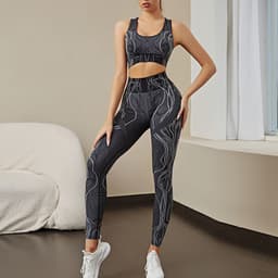 image-Shark Sports Fitness Outdoor Sexy Bra Trousers Set - Black Women's