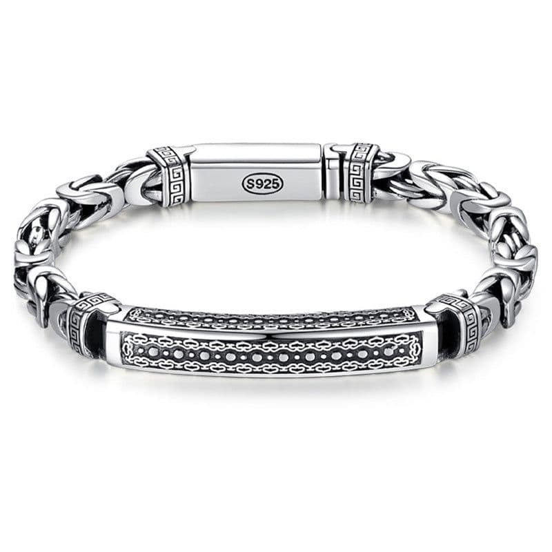 image-Bracelet Men's Trendy People Fashion Retro Keel Ping An Pattern Woven Chain Simple Single Personality Factory Outlet