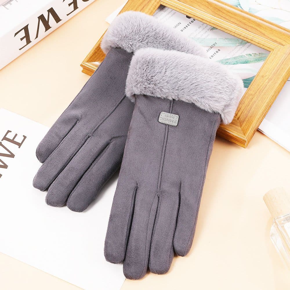 image-Women's Touchscreen Winter Gloves - Black Velvet Warm
