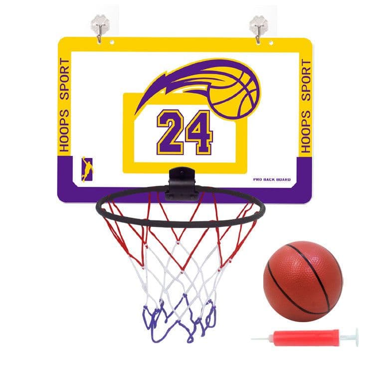 image-Foldable basketball hoop shooting home indoor No. 7 basketball hoop children's wall-mounted silent basketball hoop without punching
