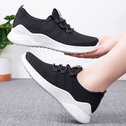image-Women's Running Shoes - Breathable Knit Casual Athletic