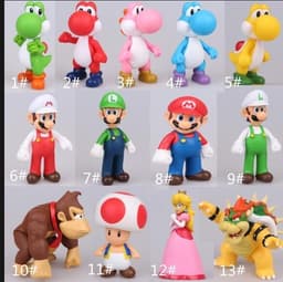 image-Hot sale 5 inch Super Mario Mario Mushroom Man Sugar Gum Doll Hand Model Multi-color optional gift