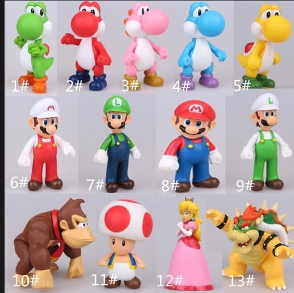 image-Hot sale 5 inch Super Mario Mario Mushroom Man Sugar Gum Doll Hand Model Multi-color optional gift