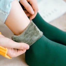 image-Thick Velvet Winter Socks, Men's & Women's Floor Socks, Dark Green, 70% Acrylic