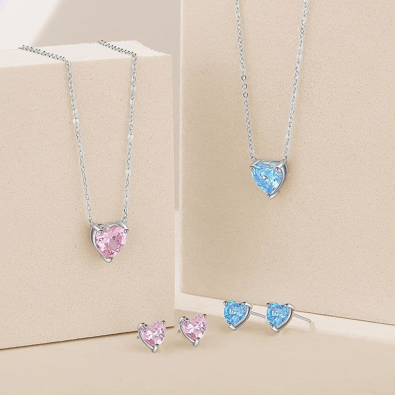 image-Xiaohongshu with the same style of love zirconium earrings female heart-shaped earrings silver needle ins wind ear jewelry live source wholesale