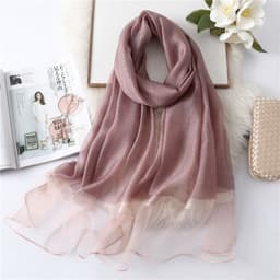 image-Polyester Long Scarf - Light Grey 90x200cm