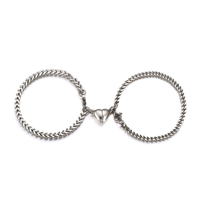 image-The new stainless steel chain love magnet attracts lovers bracelet a pair of men and women jewelry wholesale and foreign trade exclusively
