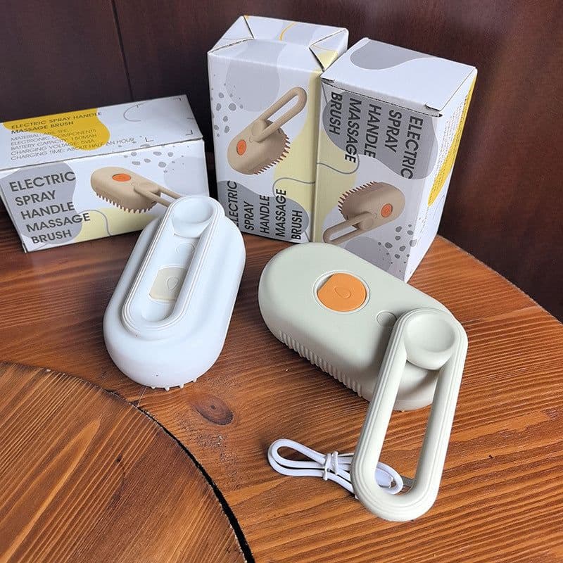 image-Pet Spray Brush - Cat Dog Massage Comb White